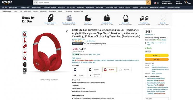 Beats Studio 3 на Amazon: беспроводные наушники с шумоподавлением и чипом Apple W1, такие как AirPods, скидка 111 долларов