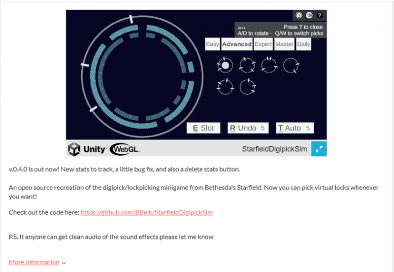 Фанаты Starfield создали браузерную версию мини-игры digipick