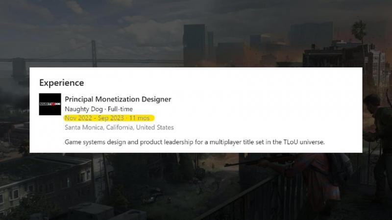 Ведущий дизайнер монетизации покинул Naughty Dog после 10 месяцев работы над многопользовательской игрой The Last of Us