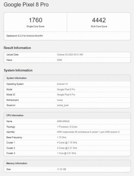 Характеристики и тесты чипа Tensor G3 с Pixel 8 — на 20% лучше, чем G2, но слабее современных Snapdragons