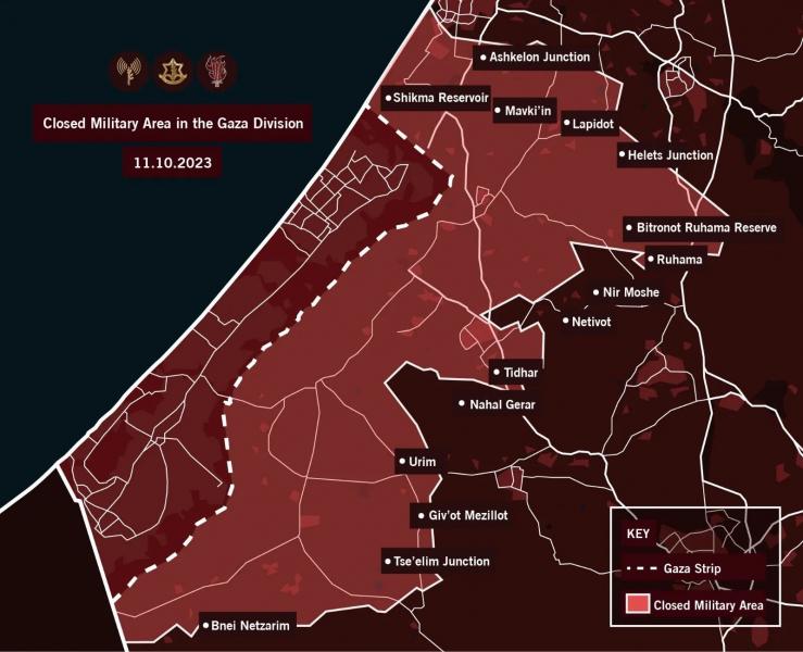 Израиль создал запретную военную зону вокруг сектора Газа: вход будет наказан - карта