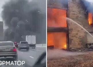 Москва в огне: сильный пожар возник в промзоне возле Черкизовской военной базы — видео