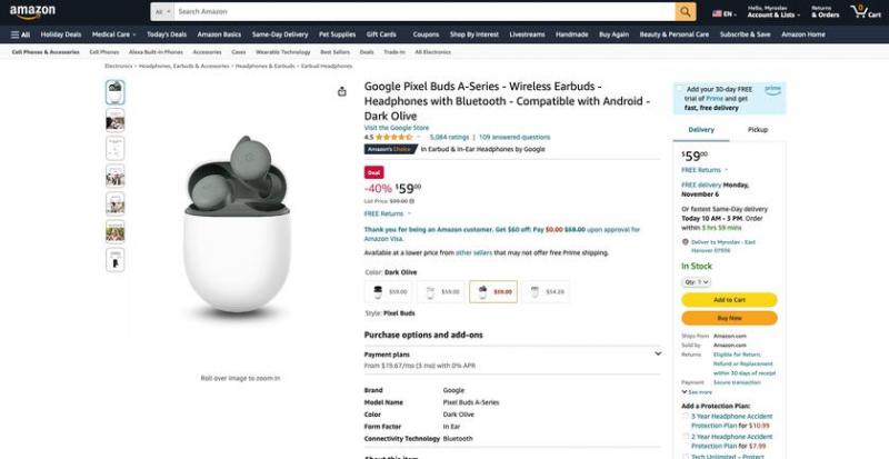 Не только Pixel Watch: наушники Pixel Buds A TWS продаются со скидкой 40 долларов на Amazon