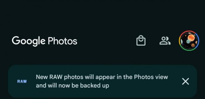 Приложение Google Photos автоматически начнет резервное копирование всех изображений RAW