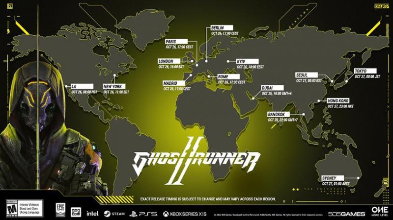 Разработчики киберпанк-экшена Ghostrunner 2 представили точное время выхода игры в основных часовых поясах