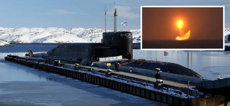 Российская атомная подводная лодка К-114 «Тула» запустила баллистическую ракету третьего поколения SS-N-23 «Скиф» с максимальной дальностью более 11 000 км