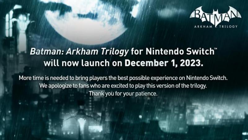 Спасение Готэма откладывается: разработчики Batman: Arkham Trilogy сообщили, что сборник на Nintendo Switch выйдет 1 декабря 2023 года