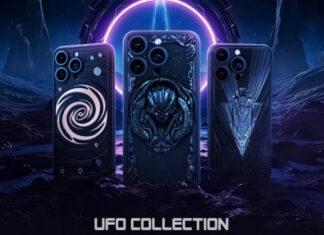 UFO collection iPhone 15 Pro и Pro Max от Caviar: дизайн на заказ с использованием элементов из космоса в Хэллоуин