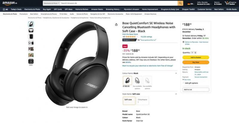 Bose QuietComfort SE на Amazon: наушники с ANC и автономностью до 24 часов со скидкой 101 евро