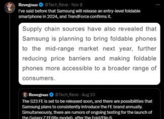 Дешевые складные смартфоны уже не за горами: Samsung, кажется, уже в следующем году готова выпустить складной Flip FE или Fold FE всего за $400.
