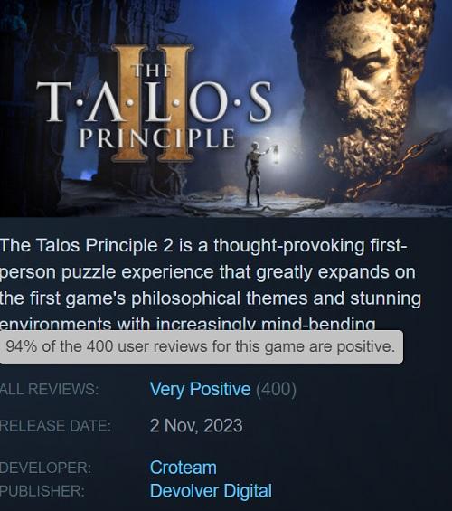 Геймеры в восторге: головоломка Talos Principal 2 получила отличные отзывы в Steam