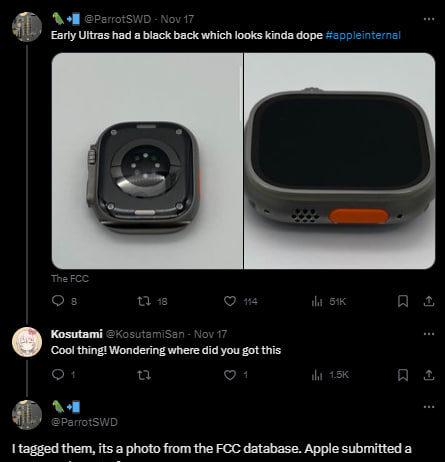 Интересный прототип Apple Watch Ultra попал в сеть: согласно документам FCC, компания Apple экспериментировала с темной керамической задней крышкой