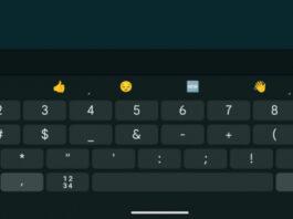 Переключение Gboard на плавающую клавиатуру в горизонтальном положении