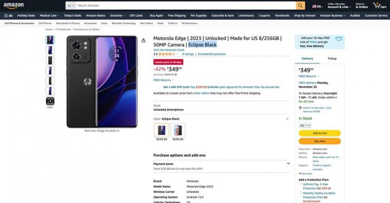 Сегодняшняя сделка: Motorola Edge (2023 г.) с дисплеем 144 Гц, чипом Dimensity 7030 и зарядкой 68 Вт продается со скидкой 250 долларов на Amazon