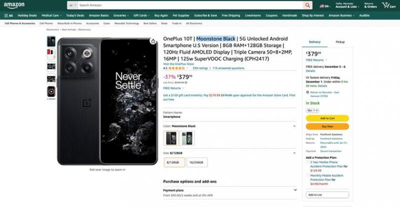 Сегодняшняя сделка: OnePlus 10T со скидкой 220 долларов на Amazon