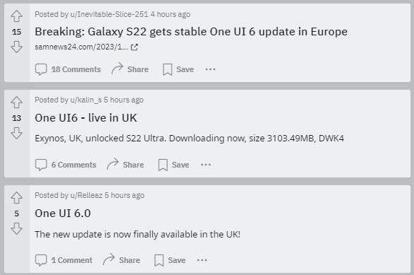 Прошлогодние флагманские смартфоны Samsung Galaxy S22, S22 Plus и S22 Ultra наконец-то получили стабильную версию One UI 6