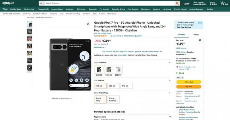 Флагман прошлого года: Google Pixel 7 Pro доступен на Amazon со скидкой в ​​250 долларов