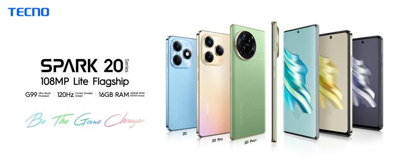 Камера 108 МП, изогнутый AMOLED-дисплей с частотой 120 Гц и Android 14 — Tecno официально подтверждает характеристики Spark 20 Pro