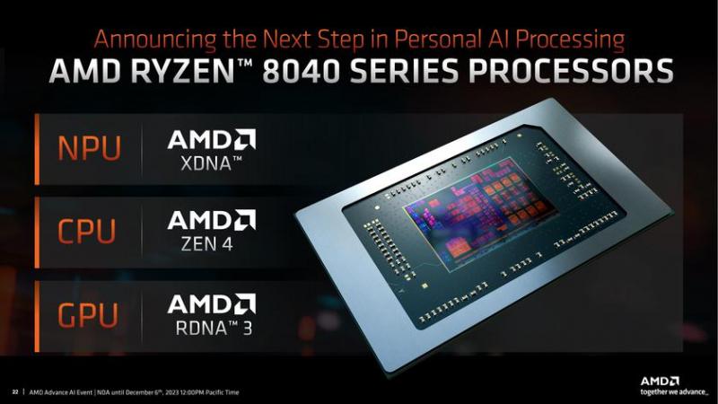 AMD внезапно анонсировала мобильные процессоры Ryzen 8040 с ядрами Zen 4, графикой RDNA 3 и нейронным чипом XDNA NPU