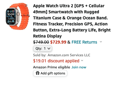 Apple Watch Ultra 2 доступны на Amazon по акционной цене