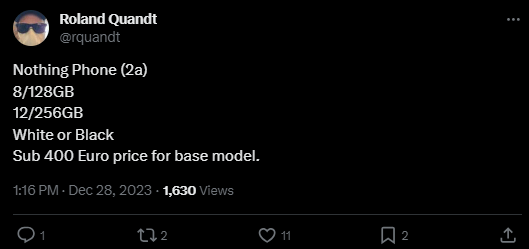 Подробнее о Nothing Phone (2a): среднебюджетный вариант от Nothing до 400 евро
