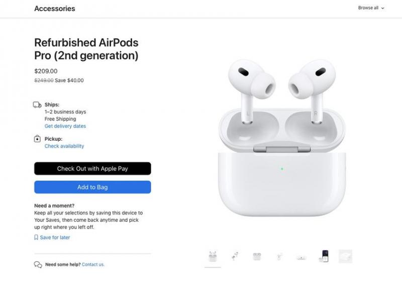 экономия 40 долларов: Apple начинает продавать отремонтированные AirPods Pro 2 с портом Lightning в США и Канаде