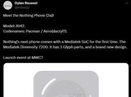 Еще больше деталей о Nothing Phone (2a): Dimensity 7200, Glyph LED и большой дисплей!