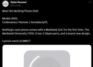 Еще больше деталей о Nothing Phone (2a): Dimensity 7200, Glyph LED и большой дисплей!