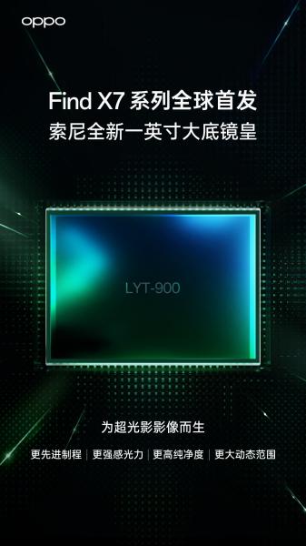 OPPO подтвердила, что один из ее смартфонов Find X7 получит сенсор Sony LYT-900