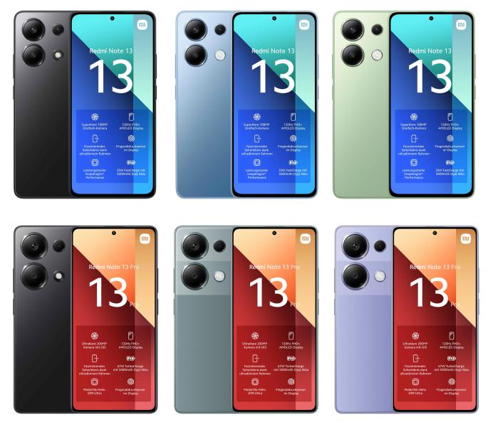Пять моделей Redmi Note 13 для мирового рынка появились на качественных изображениях
