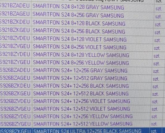 Предварительные данные о цветах и памяти Samsung Galaxy S24 от Revegnus