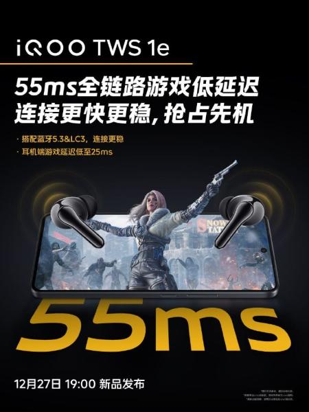 Vivo представляет новые наушники iQOO TWS 1e с интеллектуальным шумоподавлением