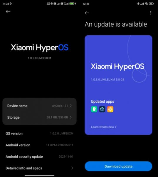 Xiaomi 13T и Xiaomi 13 Pro получили обновления HyperOS (MIUI 15) + скачать