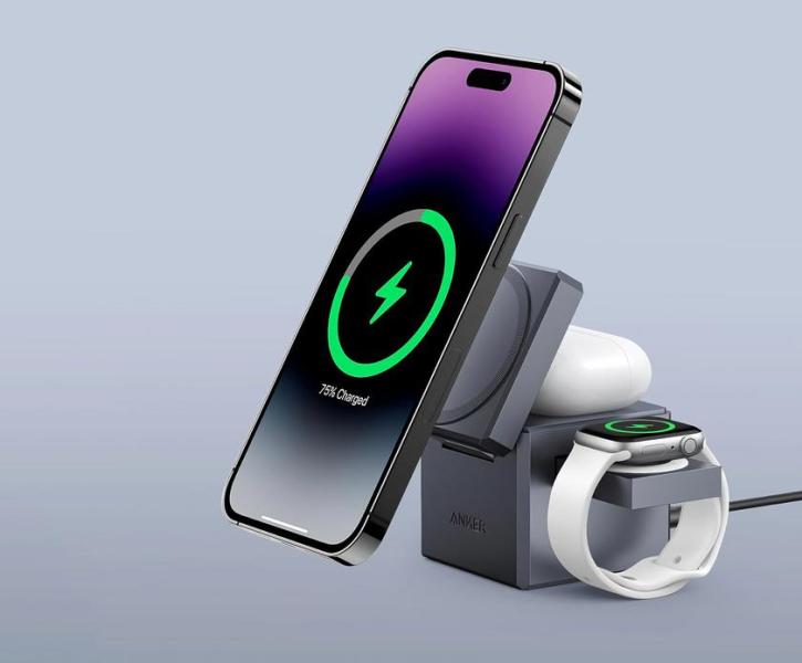 Anker 3-в-1 Cube на Amazon: док-станция с поддержкой MagSafe для iPhone, Apple Watch и AirPods теперь со скидкой 37 долларов