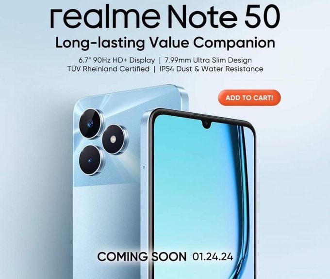 Раскрыты подробности о Realme Note 50 и дата его презентации — 24 января. Ребрендинг Realme C51?