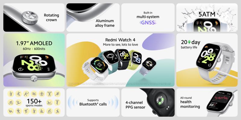 Redmi Watch 4 с AMOLED-экраном, GPS и автономностью до 20 дней дебютировали на мировом рынке