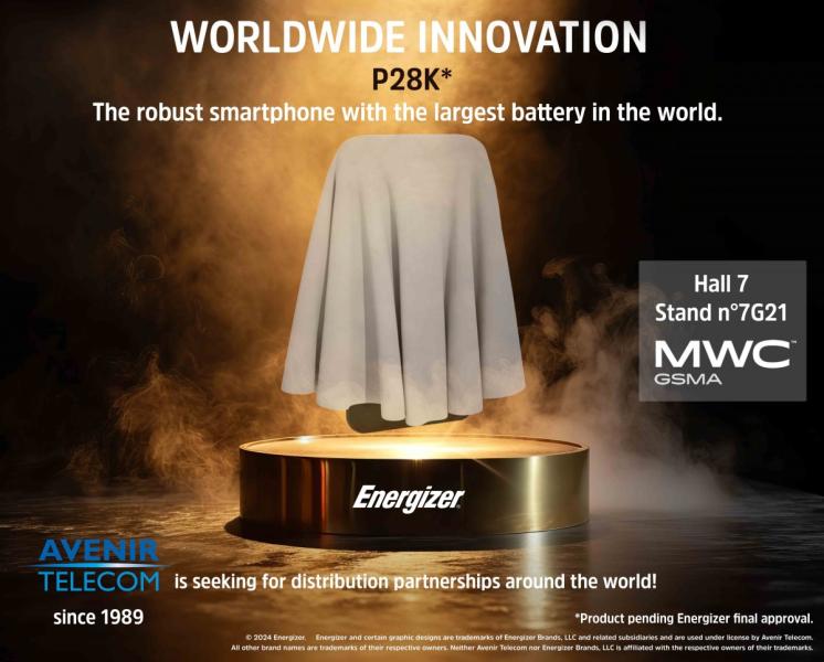 Avenir Telecom представит смартфон Energizer с аккумулятором емкостью 28 000 мАч на выставке MWC 2024