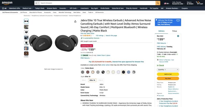 Jabra Elite 10 с ANC и пространственным звуком продается на Amazon со скидкой 50 долларов