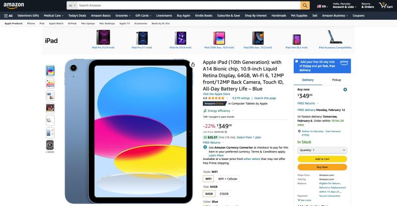 Это не только AirPods 3: iPad 10 на Amazon продается со скидкой 100 долларов