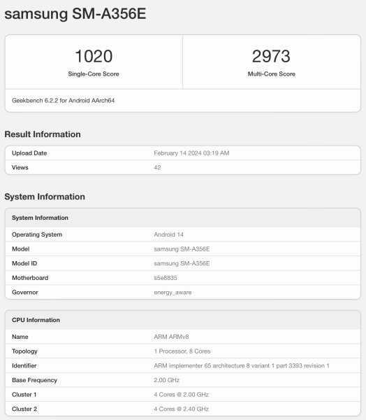 Samsung Galaxy A35 оснащен процессором Exynos 1380