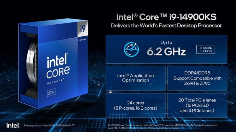 Гонка мегагерц продолжается: Intel Core i9-14900KS достигает частоты 6,2 ГГц из коробки