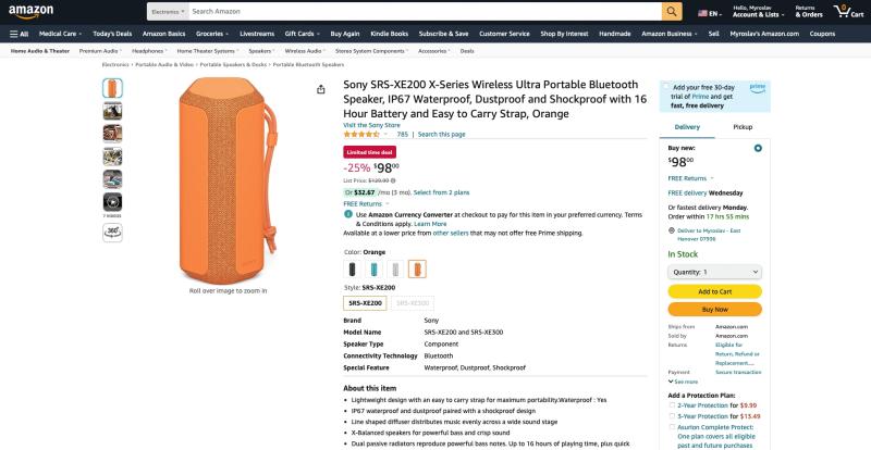 Ограниченная по времени распродажа: Sony SRS-XE200 с защитой IP67 и временем автономной работы до 16 часов доступна на Amazon со скидкой $31,99