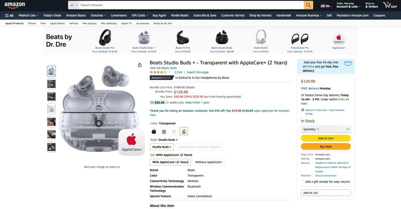 Сегодняшняя распродажа: Beats Studio Buds+ доступны на Amazon со скидкой 68,96 долларов США и бесплатной двухлетней гарантией AppleCare
