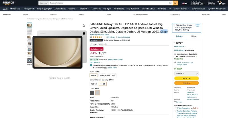 Скидка 30 долларов: Samsung снижает цену на Galaxy Tab A9