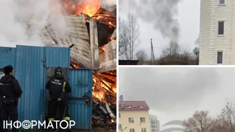 Утром в Белгороде произошел взрыв: в городе вспыхнул пожар, виден столб дыма