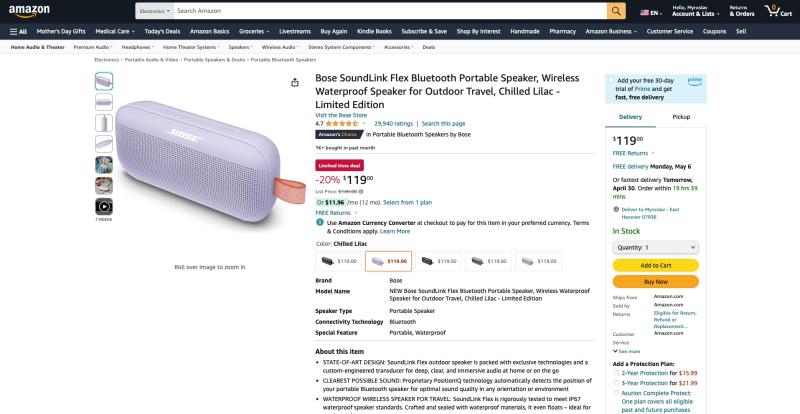 Bose SoundLink Flex на Amazon: беспроводная колонка с автономностью до 12 часов со скидкой $30