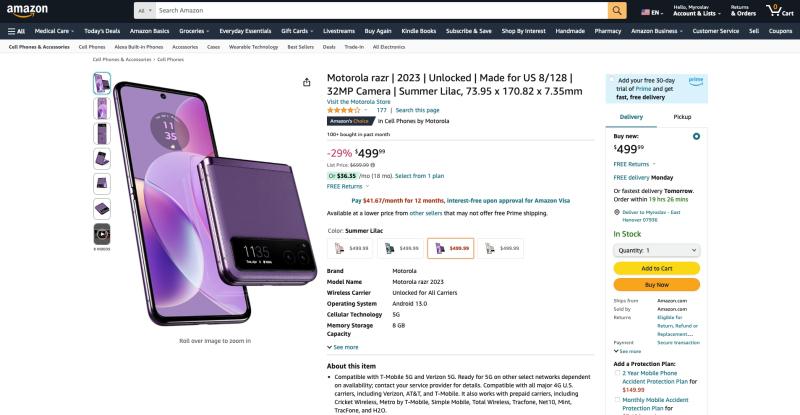 Сегодняшняя распродажа: Motorola Razr (2023) со скидкой 200 долларов на Amazon