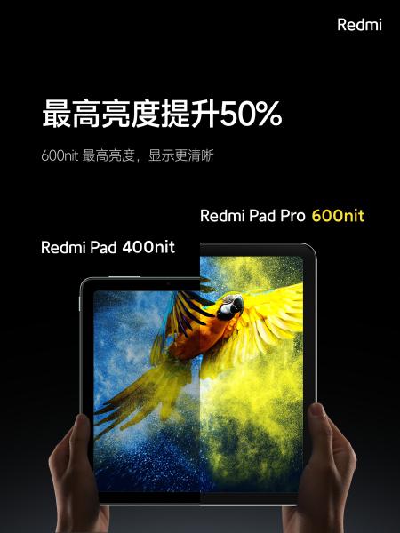 Redmi Pad Pro: ЖК-дисплей с частотой 120 Гц, чип Snapdragon 7s Gen 2, аккумулятор емкостью 10 000 мАч с зарядкой 33 Вт и защитой IP52, 207 долларов США