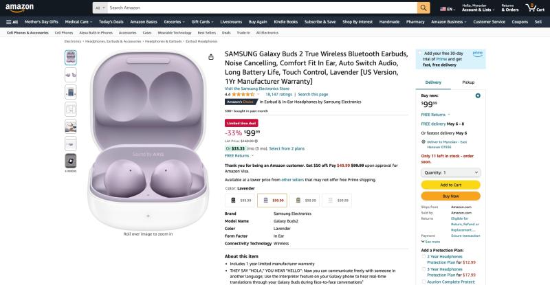 Samsung Galaxy Buds 2 доступны на Amazon со скидкой $50