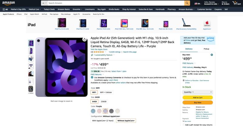 Скидка $100: iPad Air с чипом M1 доступен на Amazon по акционной цене